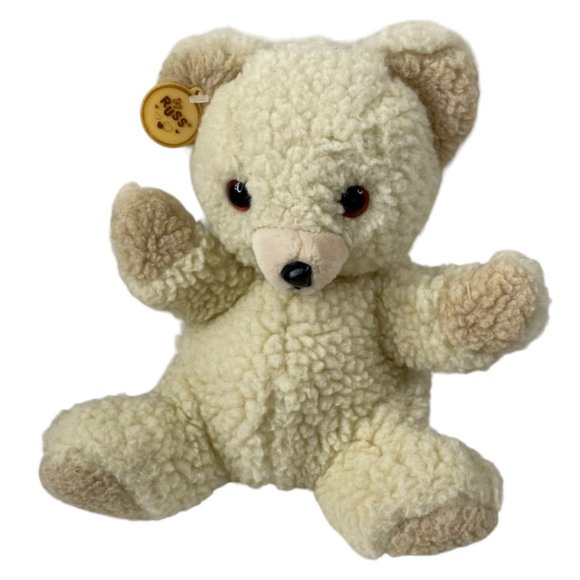 Vtg Russ Berrie Plush (1986) Beige Snuggle Bear Stuffed Full Body Hand Puppet